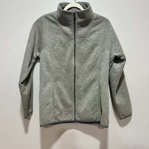 LL Bean Full Zip Fleece Windproof Heather Gray Women's Size Medium Regular